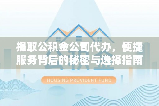 翠峦提取公积金公司代办，便捷服务背后的秘密与选择指南
