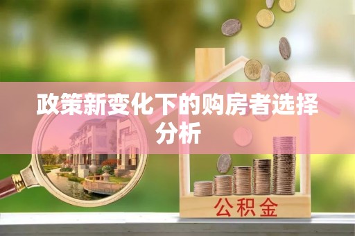 翠峦政策新变化下的购房者选择分析